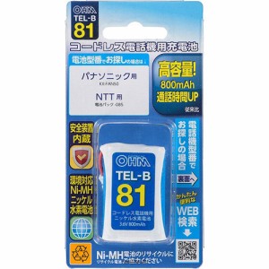 コードレス電話機用充電池TEL-B81 高容量タイプ TEL-B81(1個)[電話機]