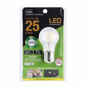 LED電球 フィラメント クリプトン球 E17 25形相当 昼白色 LDA2N-E17 C6／PS35(1個)[蛍光灯・電球]