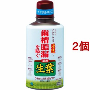 小林製薬 薬用 生葉液 歯槽膿漏を防ぐ ハーブミント味(330ml*2コセット)[歯周病・虫歯予防用マウスウォッシュ]