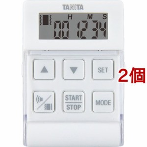 タニタ バイブレーションタイマー24時間計 クイック ホワイト TD-370N-WH(2個セット)[キッチン家電・調理家電]