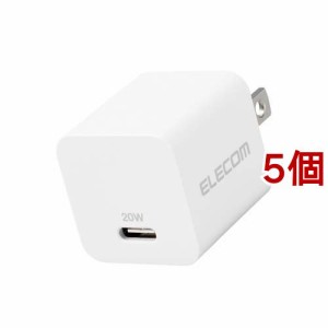 エレコム USB 充電器 PD対応 20W Type-C *1ポート 小型 ホワイト MPA-ACCP28WH(5個セット)[充電器・バッテリー類]