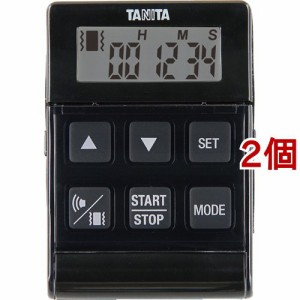 タニタ バイブレーションタイマー24時間計 クイック ブラック TD-370N-BK(2個セット)[キッチン家電・調理家電]