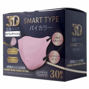 3D立体マスク スマートタイプ バイカラー ライラックアッシュ ふつうサイズ(30枚入)[マスク その他]