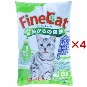 ファインキャット おからの猫砂 青りんごの香り(6L×4セット)[猫砂・猫トイレ用品]