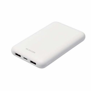 エレコム モバイルバッテリー 10000mAh 大容量 軽量 小型 PD 最大20W ホワイト(1個)[充電器・バッテリー類]