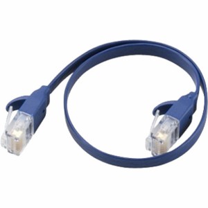 エレコム LANケーブル CAT6A フラット 0.3m ブルーメタリック LD-GFA／BM03(1本)[情報家電　その他]