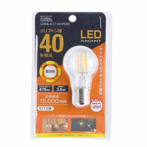 LED電球 フィラメント クリプトン球 E17 40形相当 電球色 LDA4L-E17 C6／PS35(1個)[蛍光灯・電球]