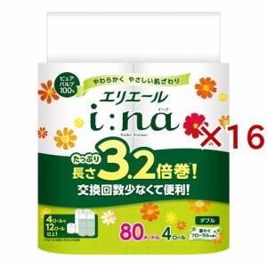 エリエール i：na(イーナ) トイレット ダブル 3.2倍巻(4ロール入×16セット)[トイレットペーパー ダブル]