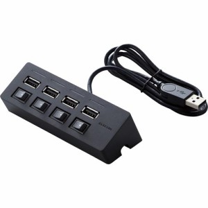 エレコム USBハブ 2.0 個別スイッチ付 4ポート セルフパワー バスパワー ケーブル長1m(1個)[情報家電　その他]