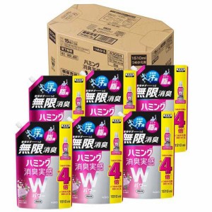 ハミング 消臭実感Wパワー デオドラントサボン スパウトパウチ 梱販売(1510ml×6個入)[つめかえ用柔軟剤(液体)]