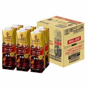 キーコーヒー リキッドコーヒー 天然水 無糖(1L*6本入)[ボトルコーヒー(無糖)]