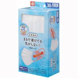 ふわるん 不織布マスク ふつう ホワイト 特許取得済 極細ひも JIS規格適合(30枚入)[不織布マスク]