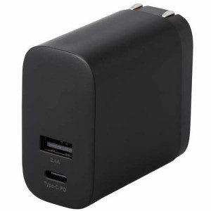 Digio2 USB Type-C+USB-A 30W／PD 充電器 ブラック JYU-ACU07BK(1個)[充電器・バッテリー類]