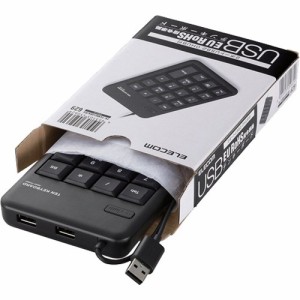 エレコム テンキーボード USB接続 2ポート USBハブ機能 ブラック TK-TCM012BK／RS(1個)[情報家電　その他]