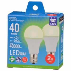LED電球 小形 E17 40形相当 昼白色(2個入)[蛍光灯・電球]