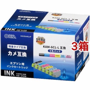 エプソン互換 カメ 増量タイプ 6色パック INK-EKAMXL-6P(3箱セット)[インク]