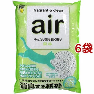 猫砂 air 消臭する紙砂 森林(6.5L*6袋セット)[猫砂・猫トイレ用品]