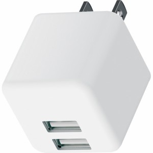 エレコム スマホ充電器 AC充電器 USBポート*2 2.4A出力 ホワイト MPA-ACU11WH(1個)[充電器・バッテリー類]