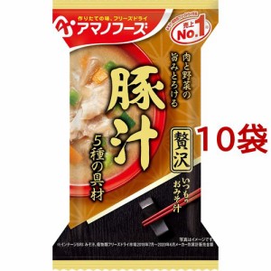 アマノフーズ いつものおみそ汁贅沢 豚汁(1食入*10袋セット)[インスタント味噌汁・吸物]