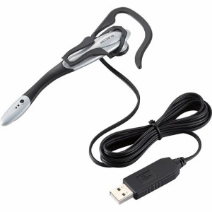エレコム USBヘッドセット ヘッドフォン イヤホン マイク 片耳 イヤーフック USB 1.8m(1個)[ヘッドセット・イヤホン類]