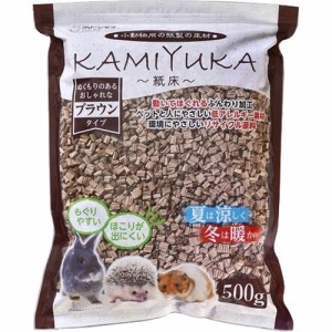 クリーンモフ 小動物用床材 KAMIYUKA 紙床 ブラウン(500g)[小動物の牧草・敷材]