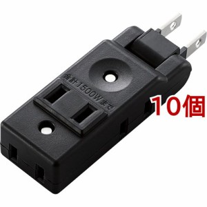 エレコム 小型タップ 直挿し 2P 4個口 黒 AVT-M01-24BK(10個セット)[ＯＡ商品]