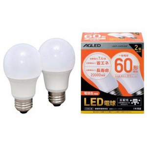 LED電球 E26 広配光 60形相当 電球色 20000時間 LDA7L-G-6T6-E2P(2個入)[蛍光灯・電球]