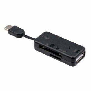 Digio2 USB2.0 Type-C SD-microSDカードリーダーライター CRW-CSD90BK(1個)[情報家電　その他]