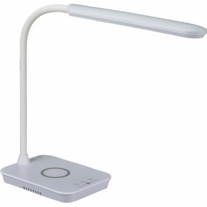 LEDデスクライト ワイヤレス充電機能付 ホワイト ODS-LDQ338K-W(1個)[電気スタンド]