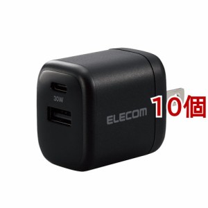 エレコム USB Type-C 充電器 PD 対応 最大出力30W タイプC*1 タイプA*1 ブラック(10個セット)[充電器・バッテリー類]