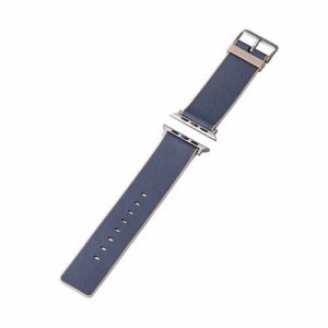 エレコム Apple Watch用ハイブリッドレザーバンド 45／44／42mm ネイビー*ブラウン(1個)[情報家電　その他]