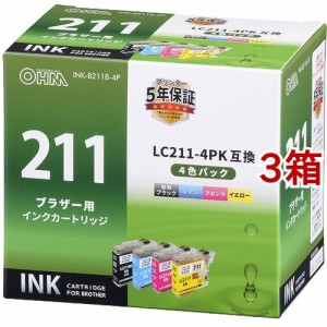 ブラザー互換 LC211-4PK 4色パック INK-B211B-4P(3箱セット)[インク]