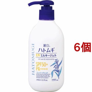 麗白 ハトムギ UVミルキージェル SPF50+ PA++++ ポンプタイプ(250ml*6個セット)[UV・日焼け止め その他]