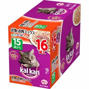 カルカン パウチ 15歳から お魚・お肉ミックス まぐろ・かつお・ささみ(70g*16袋入)[キャットフード(ウェット)]