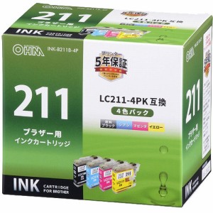 ブラザー互換 LC211-4PK 4色パック INK-B211B-4P(1セット)[インク]
