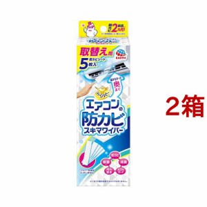 らくハピ エアコンの防カビスキマワイパー 取替え用 掃除 カビ防止 除去 消臭 除菌(5枚入*2箱セット)[エアコン掃除用品]