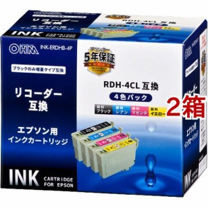 エプソン互換 リコーダー 顔料 4色パック INK-ERDHB-4P(2箱セット)[インク]