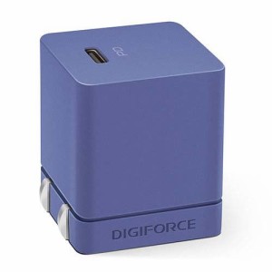 デジフォース Cube キューブ型PD充電器 20W 1C ネイビーブルー D0037NB(1個)[電池・充電池・充電器]