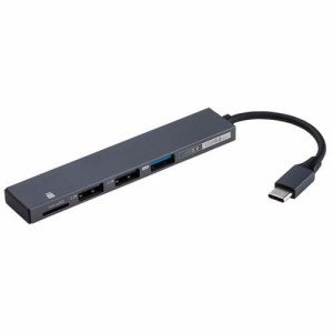 Digio2 USB Type-C 極薄変換ハブ STIX 3ポート+CRW グレー COM-C3MSD123GY(1個)[情報家電　その他]