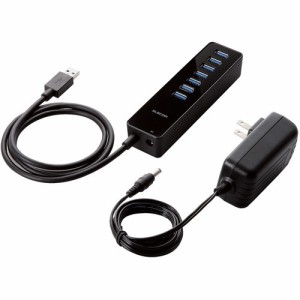 エレコム USBハブ 3.0 7ポート セルフパワー ケーブル長1m マグネット付 U3H-T719SBK(1個)[情報家電　その他]