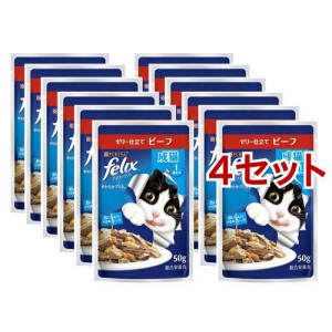 フィリックスパウチ やわらかグリル ゼリー仕立て 成猫 ビーフ(50g*12袋入*4セット)[キャットフード(ウェット)]