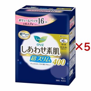 ロリエ しあわせ素肌 超スリム 特に多い夜用 羽つき 40cm ボリュームパック(16個入×5セット)[ナプキン 夜用 羽付き]