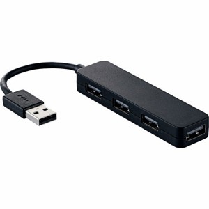 エレコム USBハブ 2.0 4ポート バスパワー カラフルモデル ブラック U2H-SN4NBBK(1個入)[情報家電　その他]