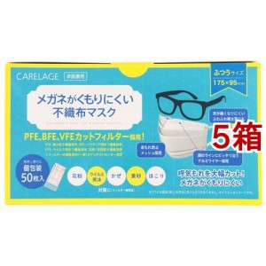 ケアレージュ メガネがくもりにくい不織布マスク ふつう 個包装(50枚入*5箱セット)[不織布マスク]