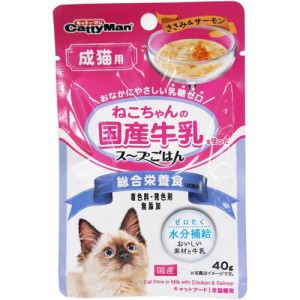 猫ちゃんの国産牛乳を使ったスープごはん ささみ＆サーモン 成猫用(40g)[キャットフード(ドライフード)]