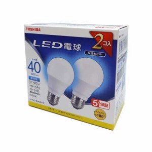 東芝 LED電球 昼光色 40W形相当 広配光180度 LDA4D-G／K40V1P(2個入)[蛍光灯・電球]