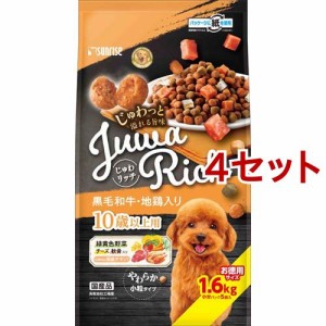 じゅわリッチ 黒毛和牛・地鶏入り 10歳以上用(1.6kg*4セット)[ドッグフード(ソフト・セミモイスト)]