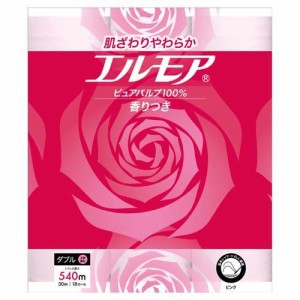 エルモア トイレットロール 花の香り ピンクダブル 30m(18ロール)[トイレットペーパー ダブル]