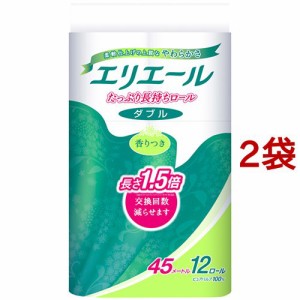 エリエール トイレットティシュー たっぷり長持ち ダブル(12ロール*2袋セット)[トイレットペーパー ダブル]