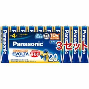 パナソニック アルカリ乾電池 EVOLTA(エボルタ) 単4形 LR03EJ／20SW(20本入*3セット)[電池・充電池・充電器]